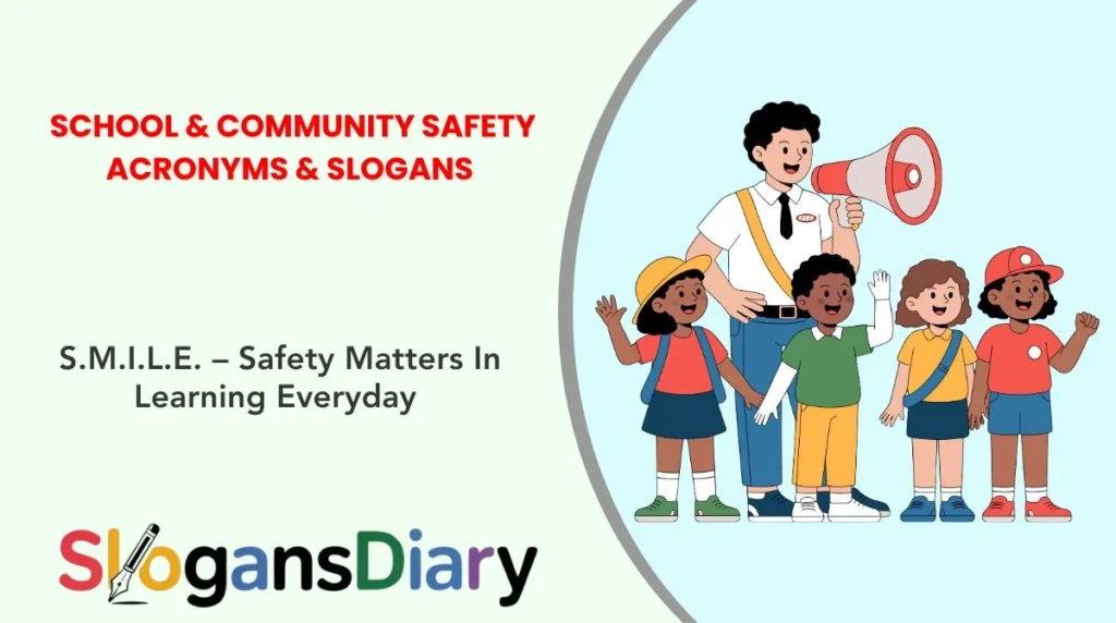 School & Community Safety Acronyms & Slogans