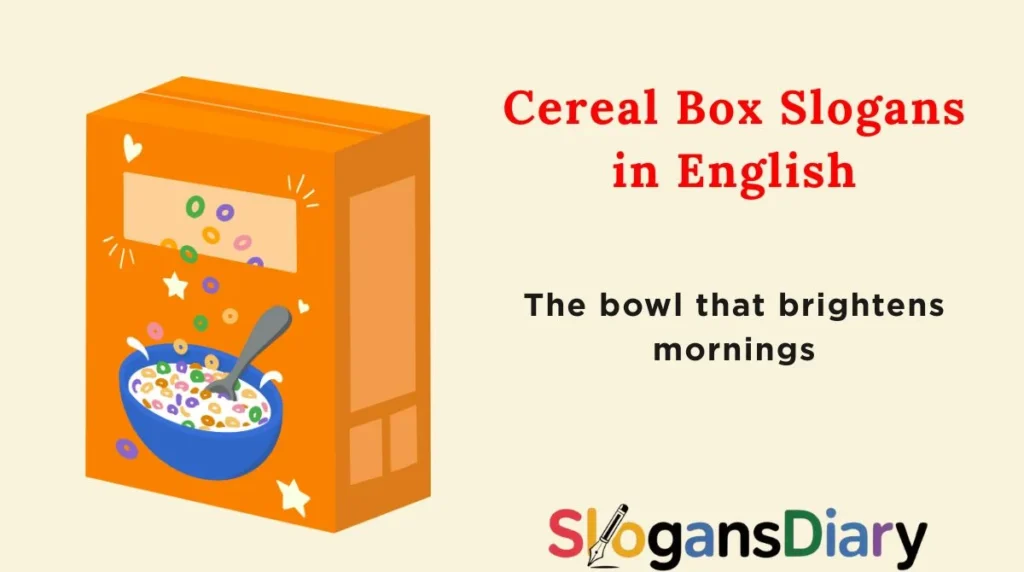 Cereal Box Slogans in English