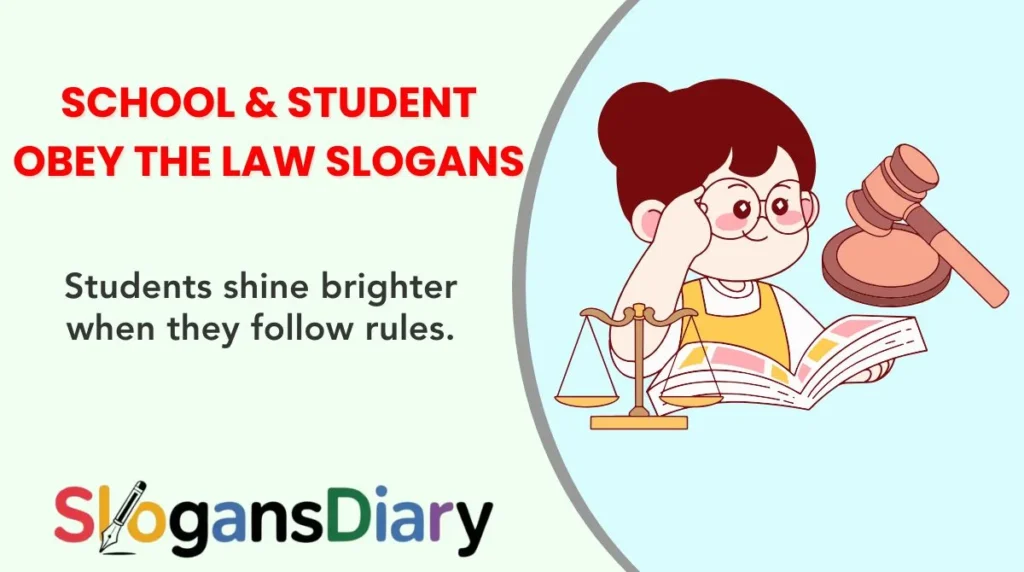 School & Student Obey the Law Slogans