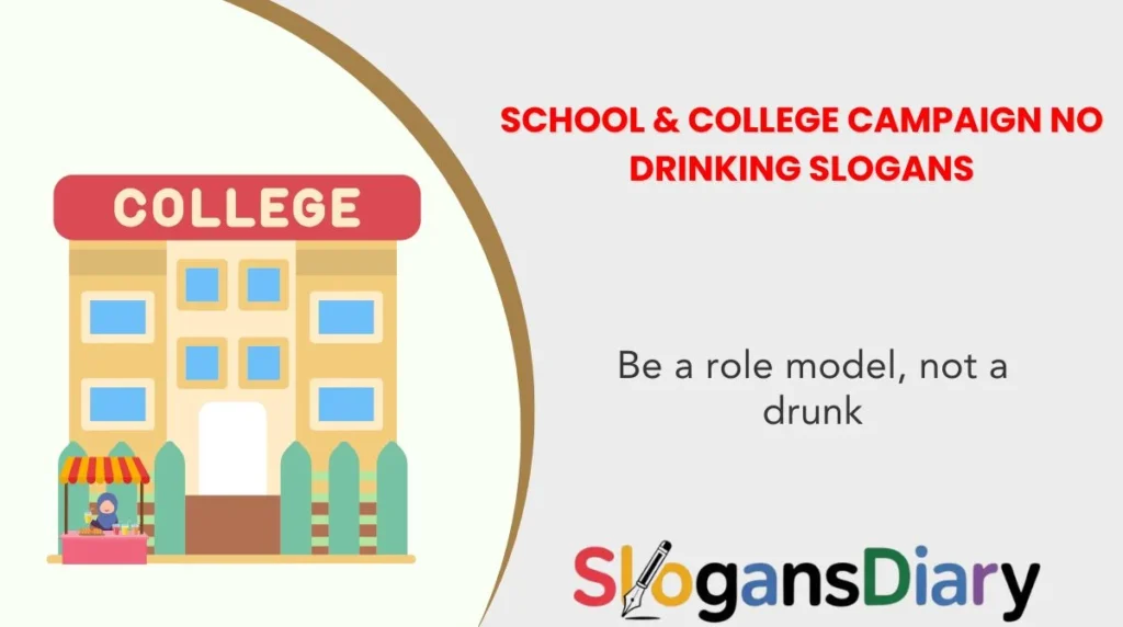 School & College Campaign No Drinking Slogans